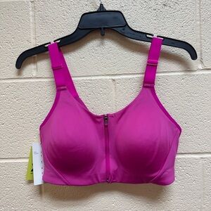 All in Motion Fuchsia Front-Zip Sports Bra